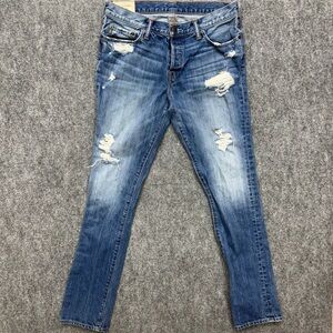 Abercrombie & Fitch the AF Skinny jeans men's size 34 34x34 distressed buttonfly